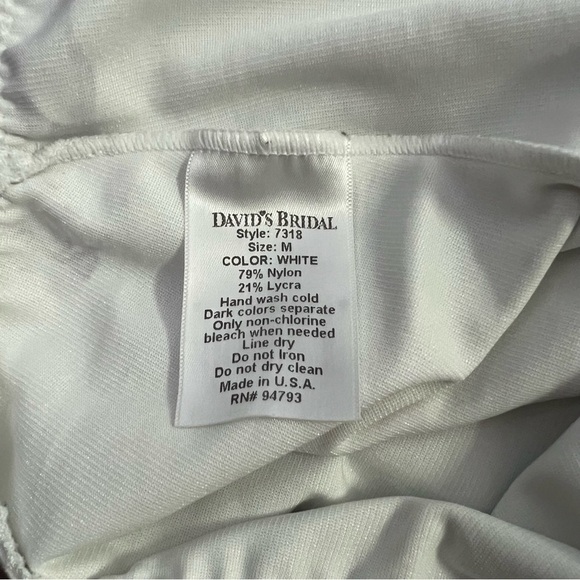 David's Bridal Tea Length Control Slip Style 7318 White Size Medium - Picture 3 of 3